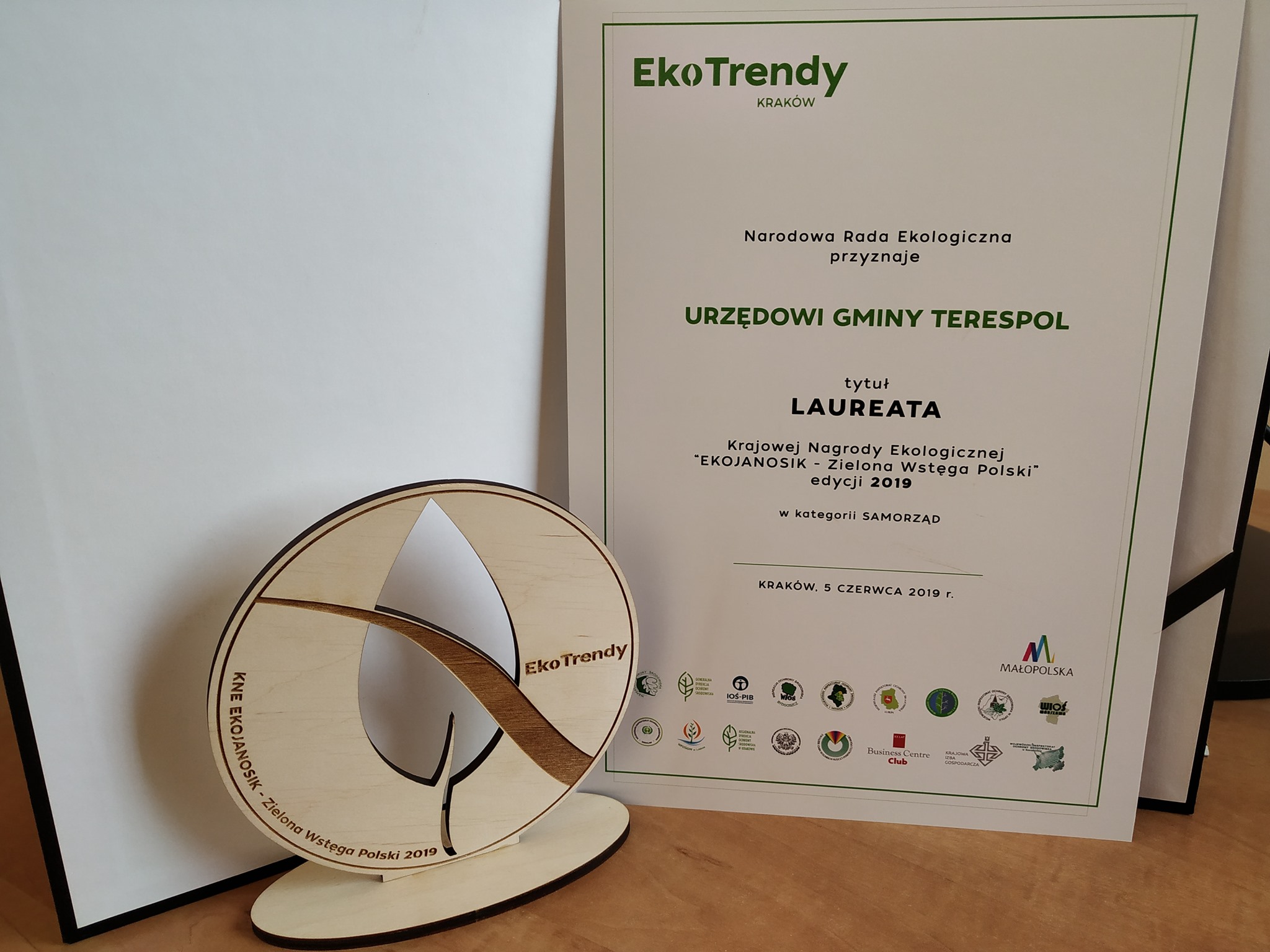 Urząd Gminy Terespol laureatem Krajowej Nagrody Ekologicznej - EKOJANOSIK - Zielona Wstęga Polski edycji 2019