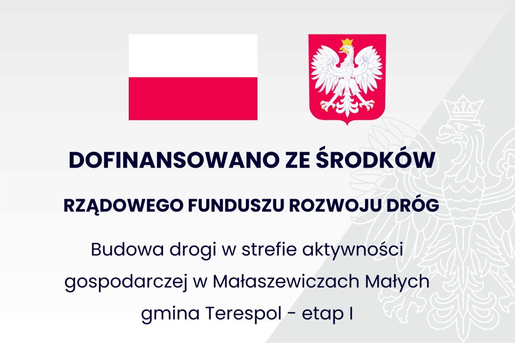 Budowa drogi w strefie aktywności gospodarczej w Małaszewiczach Małych, gmina Terespol - etap I