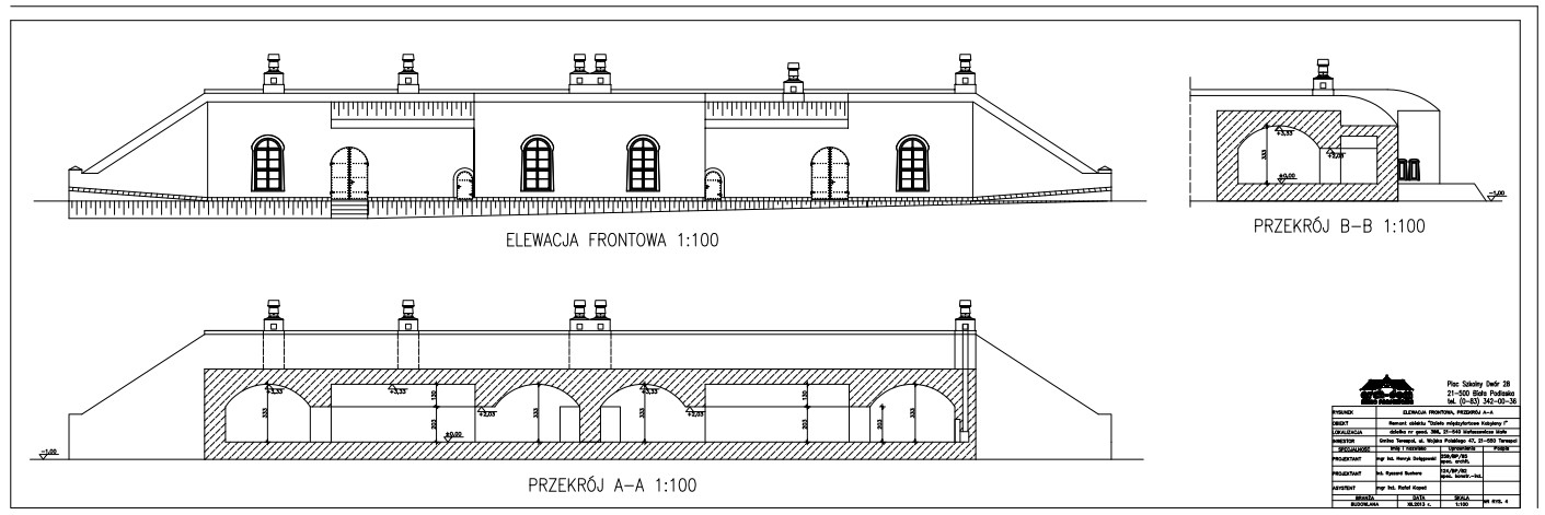 Elewacja frontowa – projektowana