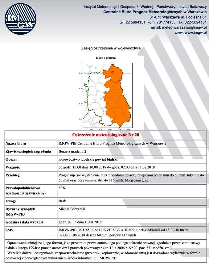 Ostrzeżenie meteorologiczne