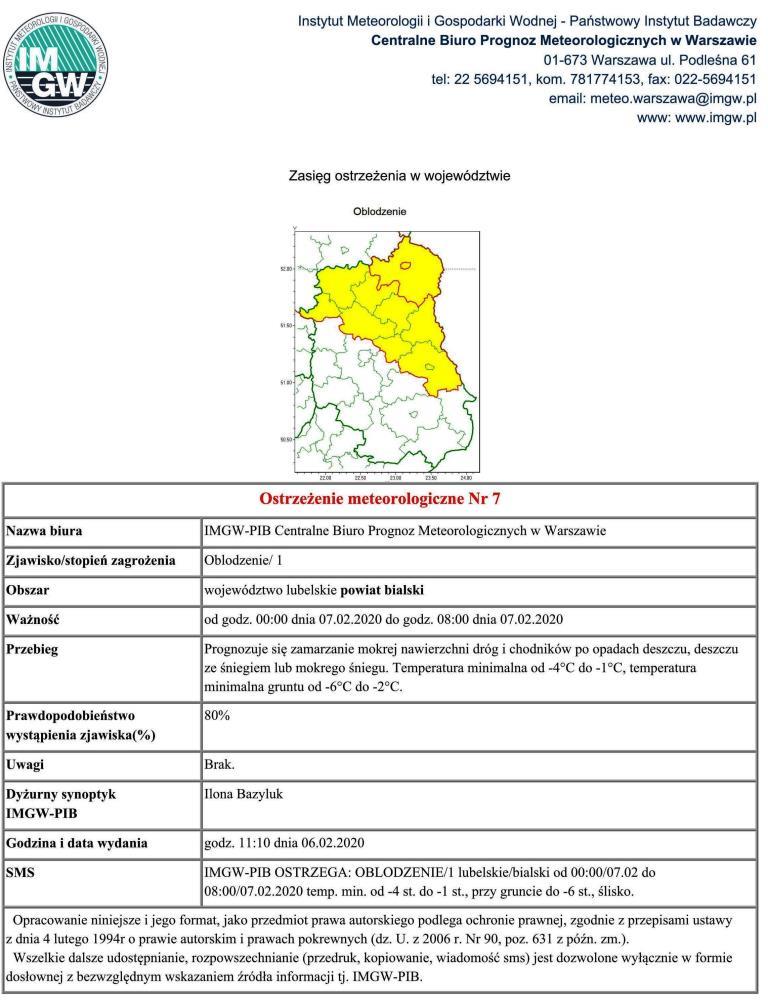 Ostrzeżenie meteorologiczne