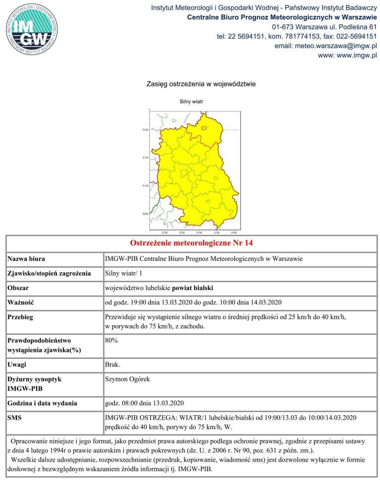 Ostrzeżenie meteorologiczne