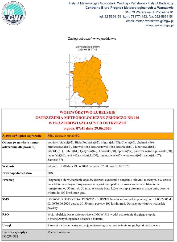 Ostrzeżenie meteorologiczne