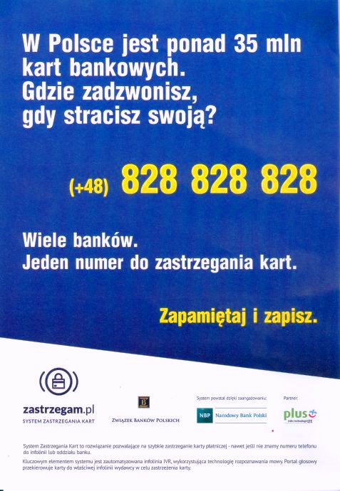 KAMPANIA INFORMACYJNA SYSTEMU DOKUMENTY ZASTRZEŻONE I SYSTEM ZASTRZEGANIA KART