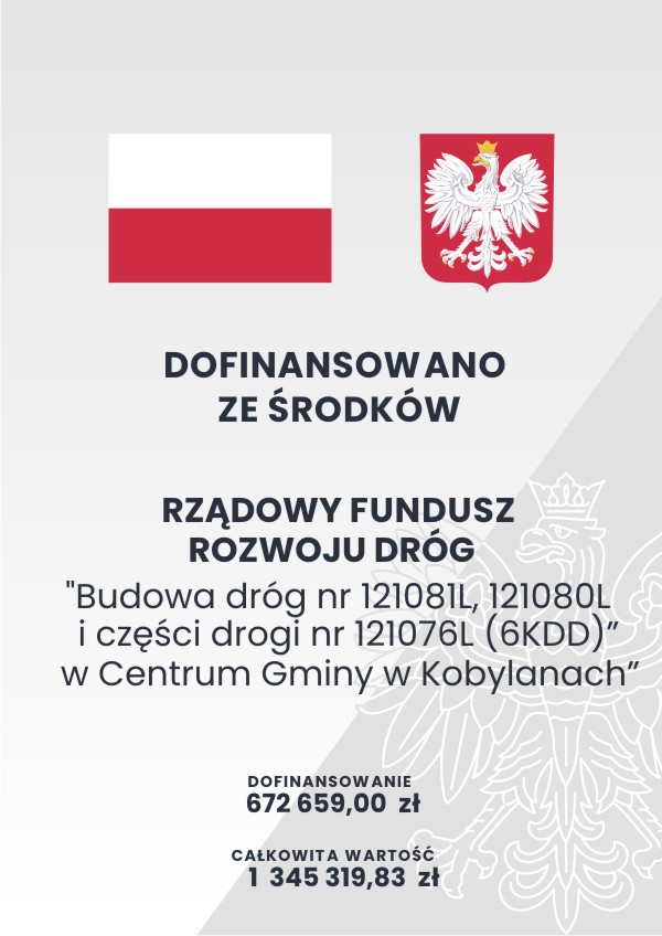 "Budowa dróg nr 121081L, 121080L i części drogi nr 121076L w Centrum Gminy w Kobylanach" 